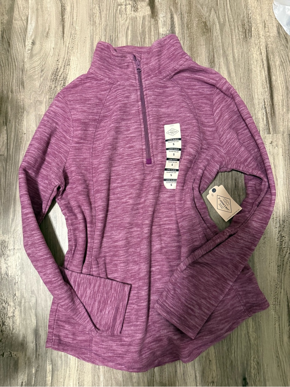 St. John's Bay Heathered Purple Pull‑Over Quarter‑Zip Jacket